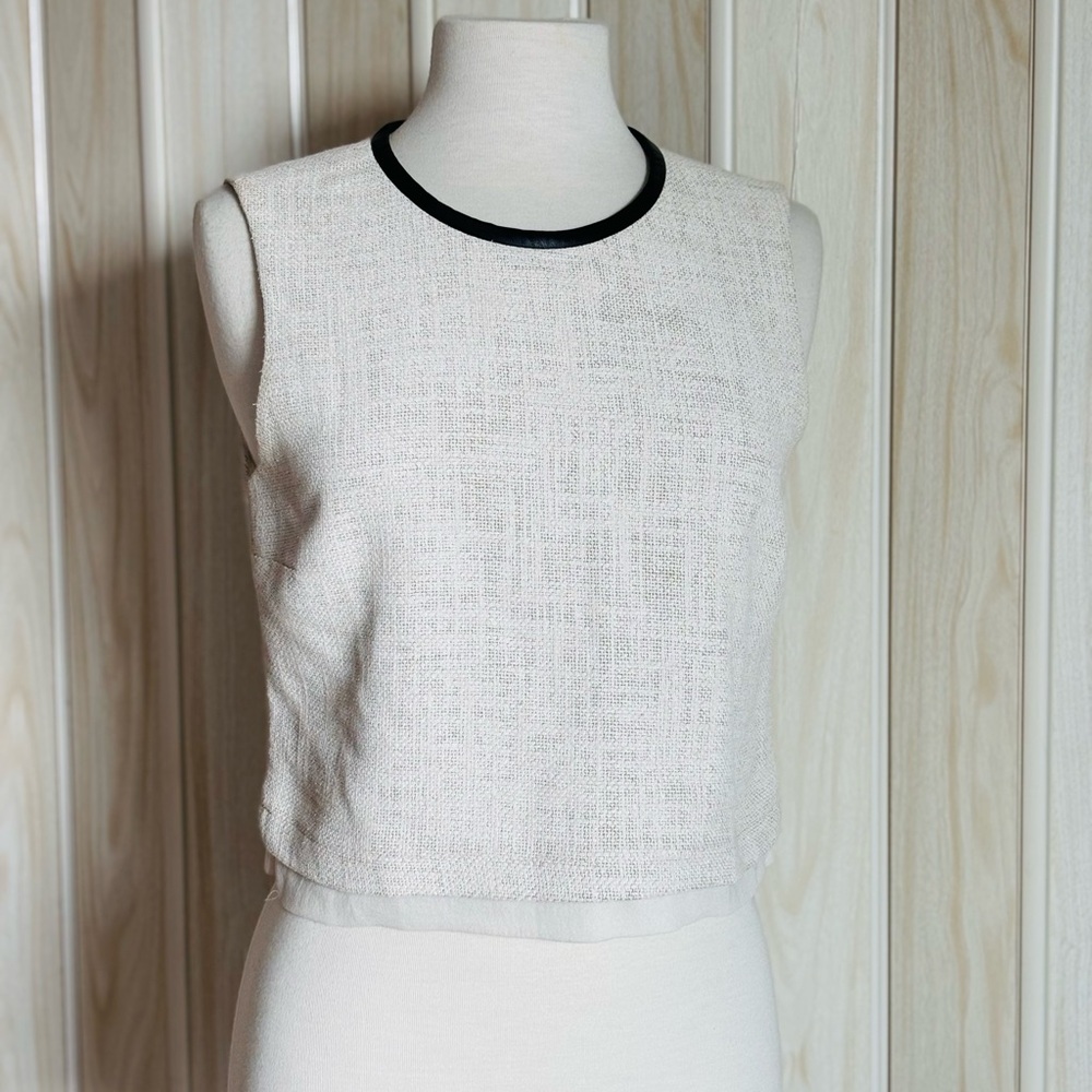 ALC Cream Boxy Crop Tank Top